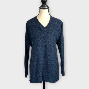 Nally & Millie Oversized V-neck Sweater SMALL / MEDIUM Blue Casual Cozy EUC